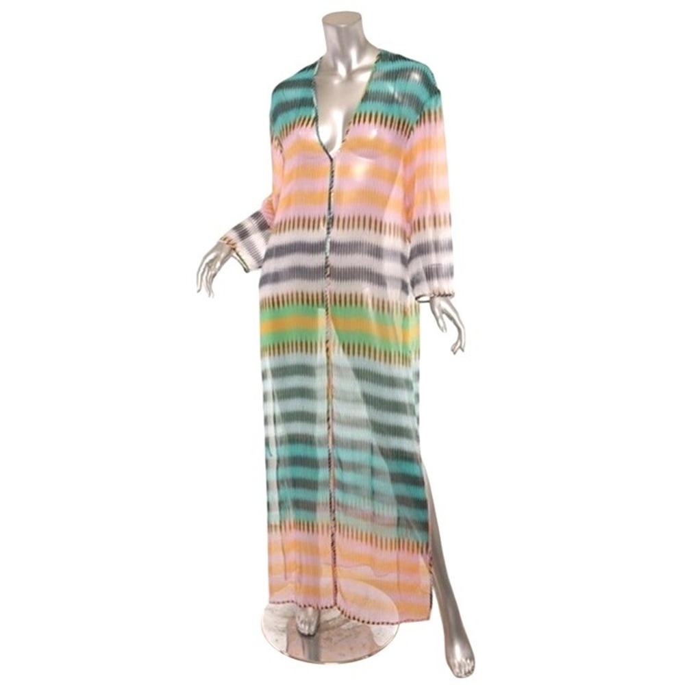 Diane von Furstenberg DVF Anson 100% Silk Chiffon Maxi Cover Up M